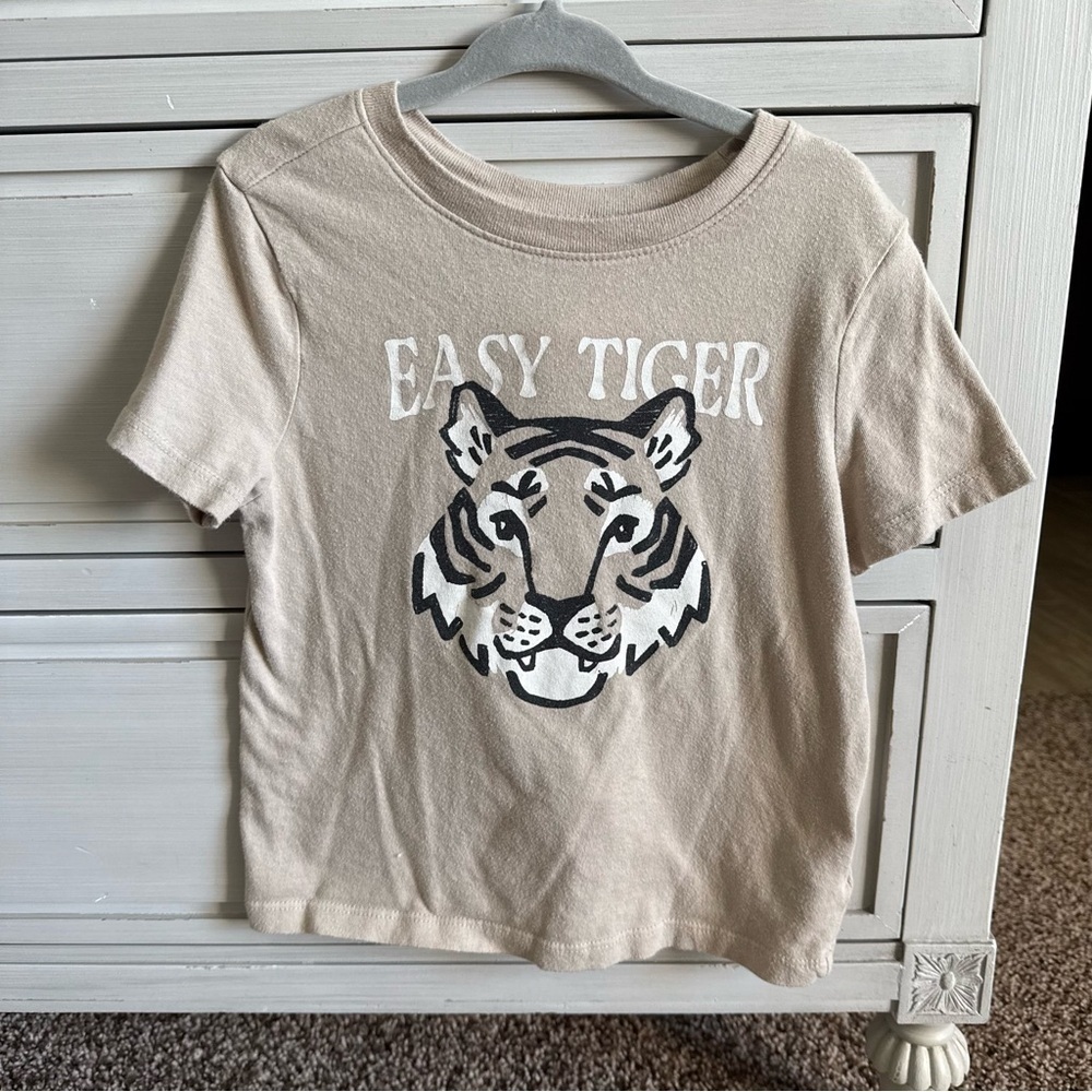 Old Navy Tan Easy Tiger Toddler Kids Tee 4T - Picture 2 of 6